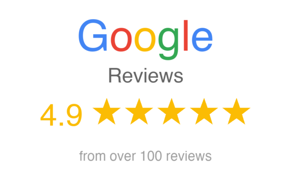 Google Reviews, rated 4.9 out of 5